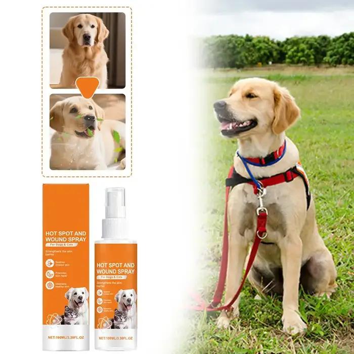 Spray pour points chauds et plaies des animaux de compagnie apaisant irritations cutanées favorisant réparation peau chiens chatsUsageIdOccasionsSpéciales