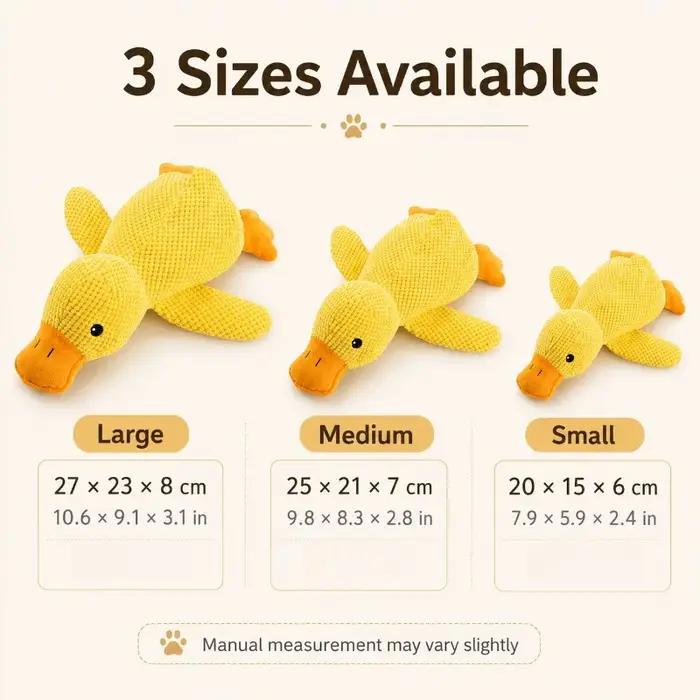 Jouet interactif pour chien en forme de canard couineur, jouet à mâcher en peluche chenille avec rembourrage en coton PP, compagnon câlin pour chiens de petite, moyenne et grande taille.