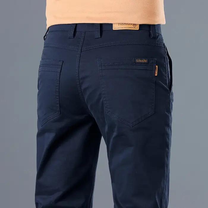 Pantalon de Marque pour Homme – Nouvelle Collection Été – Qualité Supérieure 97% Coton – Couleur Unie Classique – Décontracté et Habillé – Coupe Slim Droite Extensible