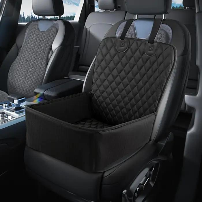 Siège de voiture pour chien surélevé avec barrière réglable et poches de rangement pour petits chiens de taille moyenne occasions de voyage en famille et vacances