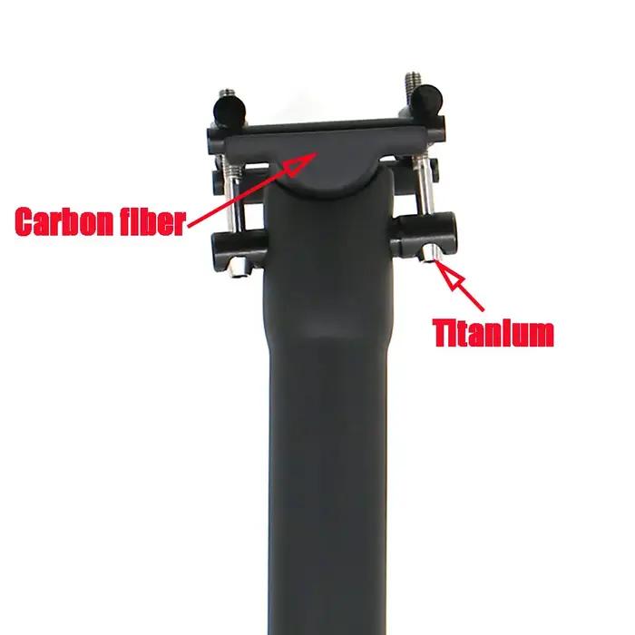 ELITAONE - Tige de selle de vélo entièrement en fibre de carbone - VTT / Vélo de route - 135g - Ultr