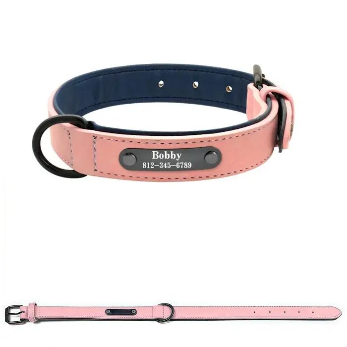 Colliers pour chiens avec étiquettes d'identification personnalisées, texte personnalisé, collier en