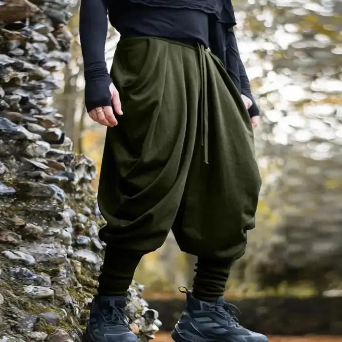Pantalon de jogging ample pour homme, style streetwear, couleur unie, cordon de serrage, pantalon de