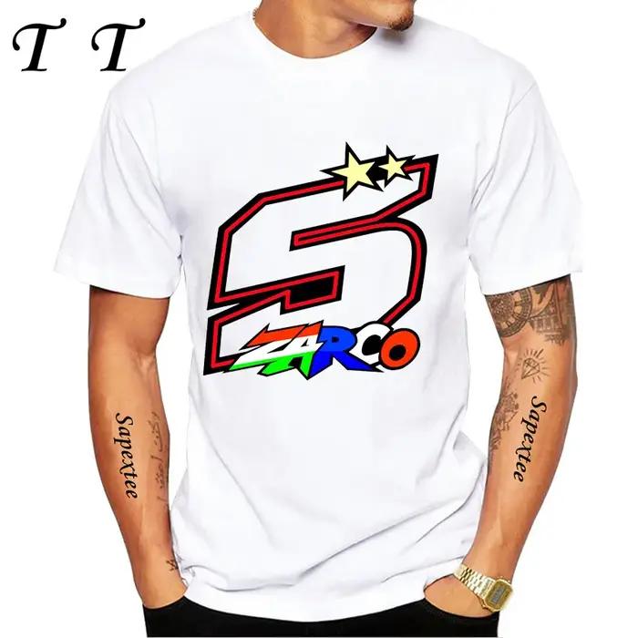 Johann Zarco 5 France GP équitation T-Shirt nouvel été hommes à manches courtes Hip Hop Sport garçon t-shirts occasionnels moto hauts blancs