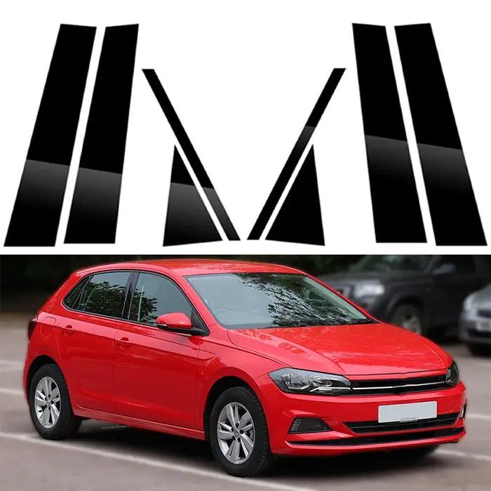 Poteaux de pilier noirs polis adaptés à VW Nivus Taigo Polo, 5 portes, hayon 2019 – 2023, revêtement