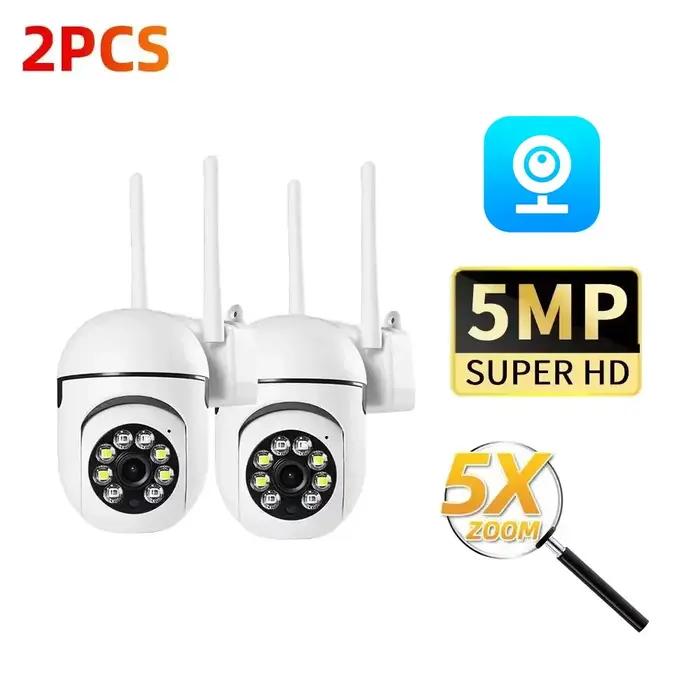 Caméra PTZ WiFi 2.4G 1080P 5x zoom numérique surveillance intérieur vision nocturne IP v380 pro
