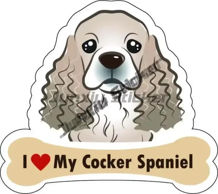 Dessin animé Cocker épagneul Retriever chien Robot autocollant Danger péter anglais