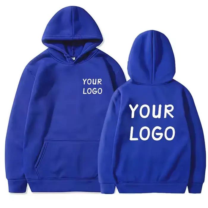 Sweat à capuche décontracté en polyester avec logo pour hommes et femmes, pull uni, style de rue, cadeaux personnalisables, DIY