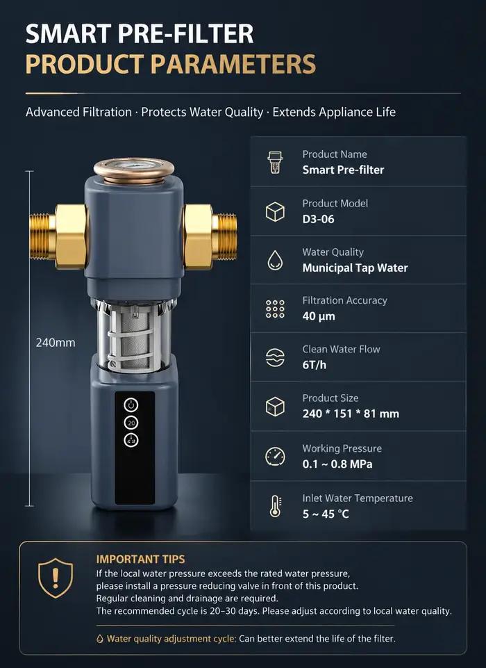 Nouveau Système de Purification Centralisé pour Toute la Maison 2025 avec Préfiltre Automatique à Ri