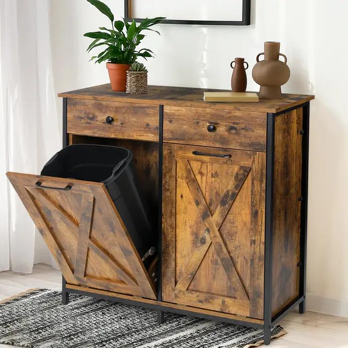 Armoire poubelle à double inclinaison