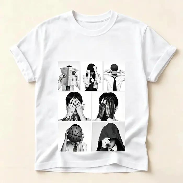 T-shirt Coréen Décontracté en Coton pour Garçon Occasions Spéciales Multicolore Polyvalent Pour Toutes Les Saisons