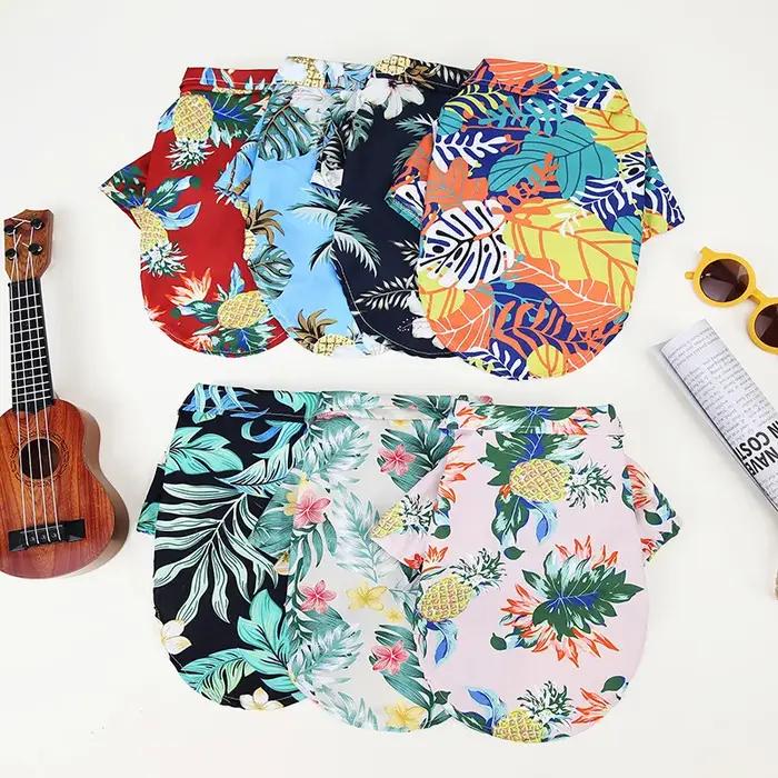 Chemise à fleurs hawaïennes pour grands chiens Teddy Golden Retriever Labrador vêtements de vacances hivernales été ocassions spéciales