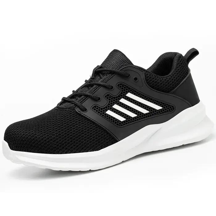 Chaussures de sécurité anti-écrasement pour hommes, chaussures de sécurité Parker en acier, chaussures de tennis de sécurité industrielles, bottes de travail noires d'extérieur, travail de sport