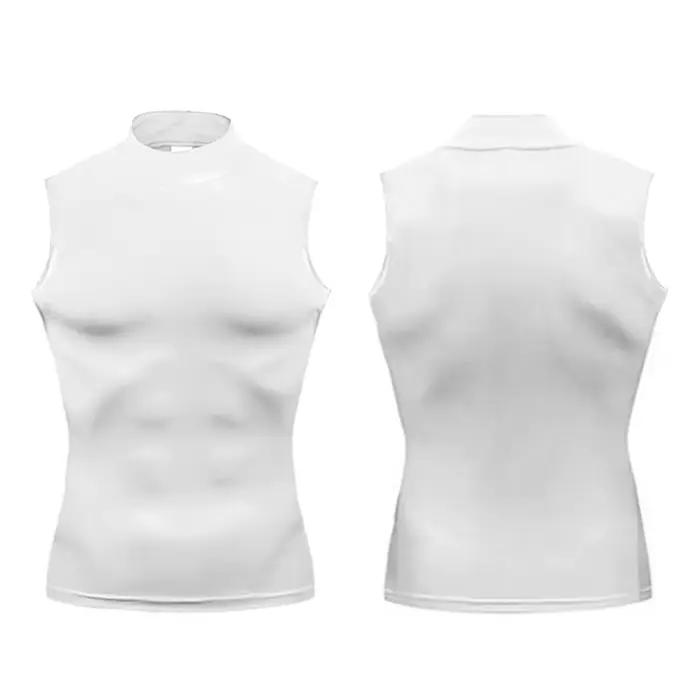 Chemise de Compression hommes débardeur de gymnastique vêtements de Fitness musculaire col roulé Spo