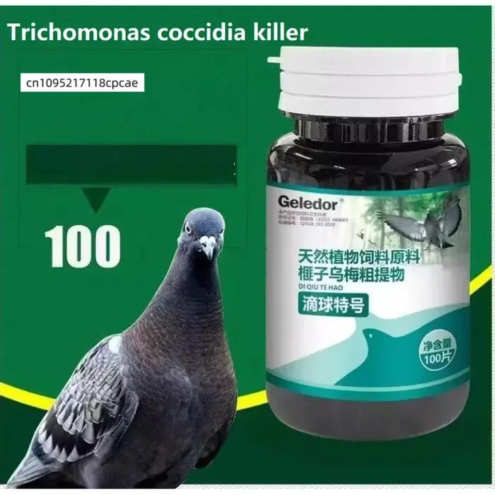 Trichomonas pigeon coccidia : infection deux-en-un, troubles digestifs, selles nodulaires, 100 comprimés