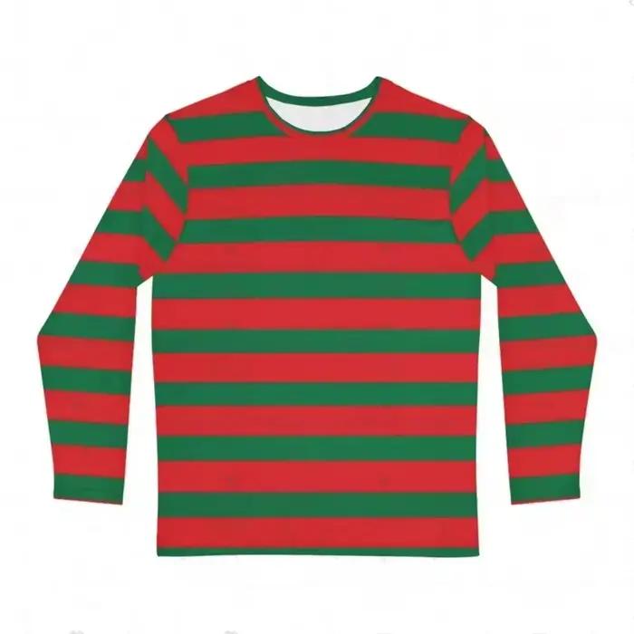 T-Shirt à manches longues pour filles, imprimé à rayures arc-en-ciel, décontracté, à col rond, vêtem