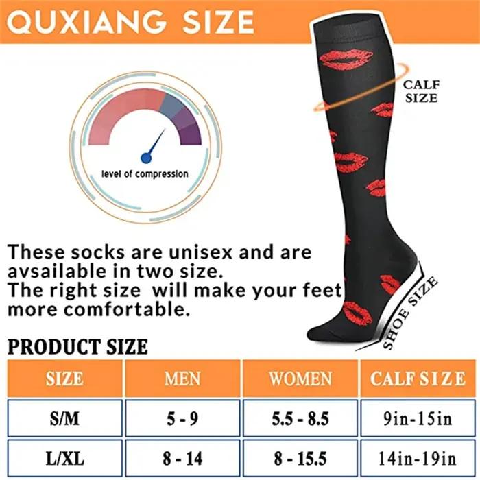 6 paires chaussettes compression chasse motifs fleurs animaux fruits soutien circulation hommes femmes