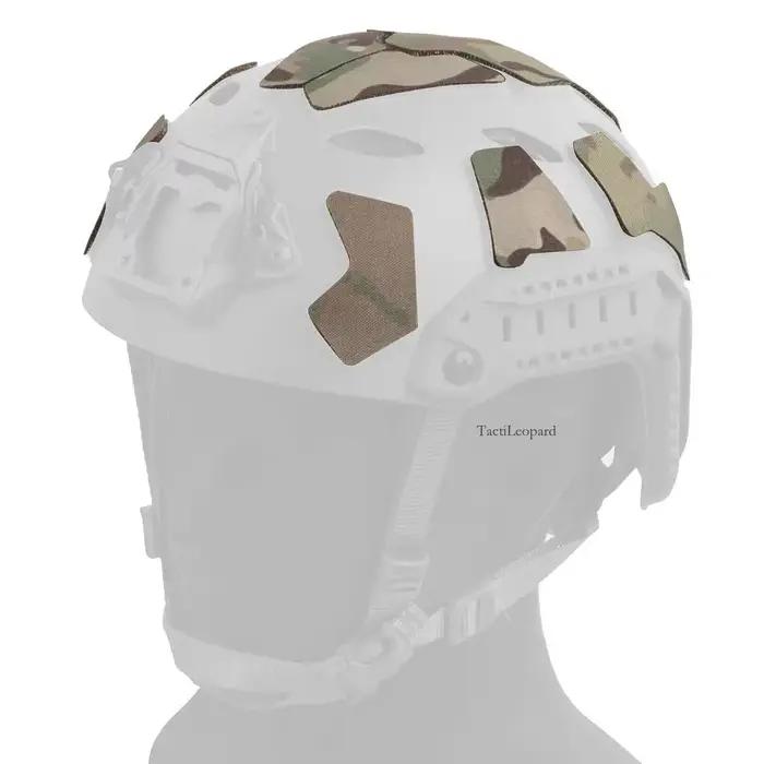 Patchs tactiques Hook & Loop pour casque FAST SF chasse - fixation camouflage et gestion câbles accessoires