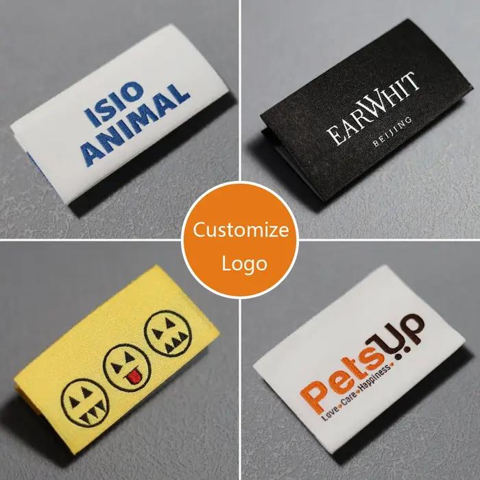 Étiquette tissée personnalisée pour vêtements de haute qualité, Logo privé/nom de marque, étiquette