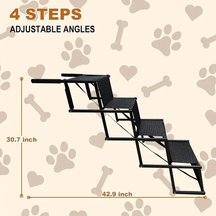 Rampe pour chien pour marches pour animaux de compagnie avec échelle portable légère et durable pour