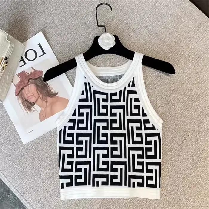 Été col rond Camisole hauts sans manche dames mode intérieur rodage été élégant pulls pull tricot femmes vêtements