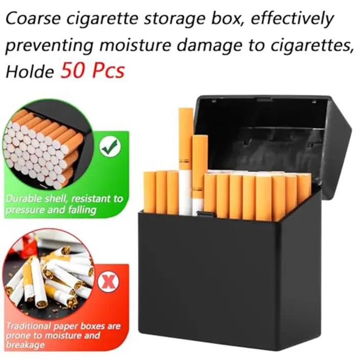 Nouveau étui à cigarettes paquet de 50 pièces grande capacité Portable en plastique poche Cigarettes support de rangement accessoires pour fumer cadeau pour hommes