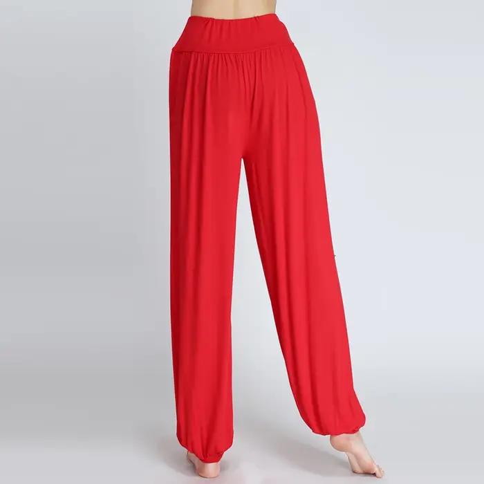 Pantalons de danse pour femmes, pieds amples, justaucorps à jambes larges, pantalons longs pour prat