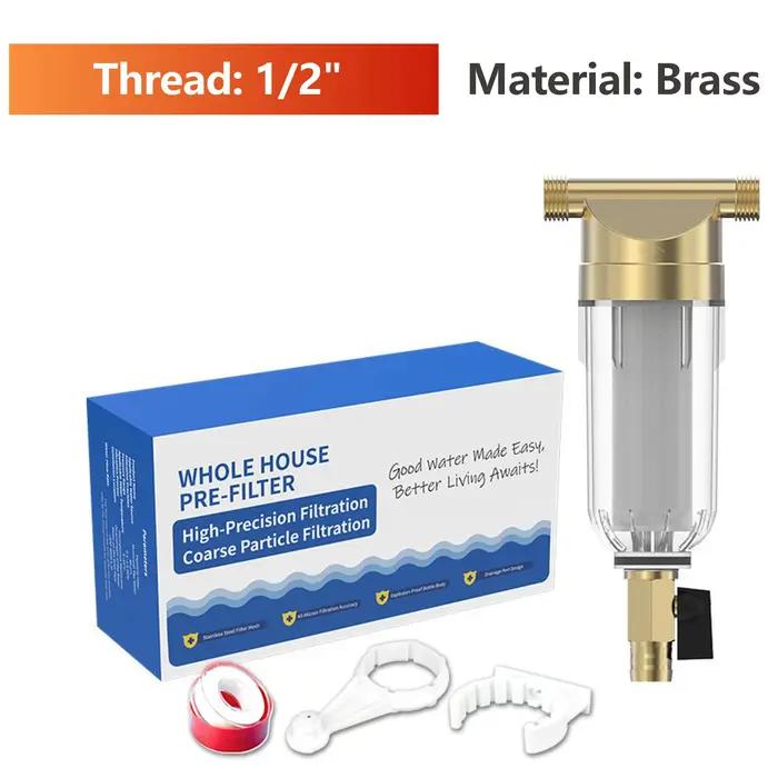 Filtre d’eau Préfiltration Maison Entière Débit 4000LH Acier Inoxydable 40 Microns Rétrolavage Insta