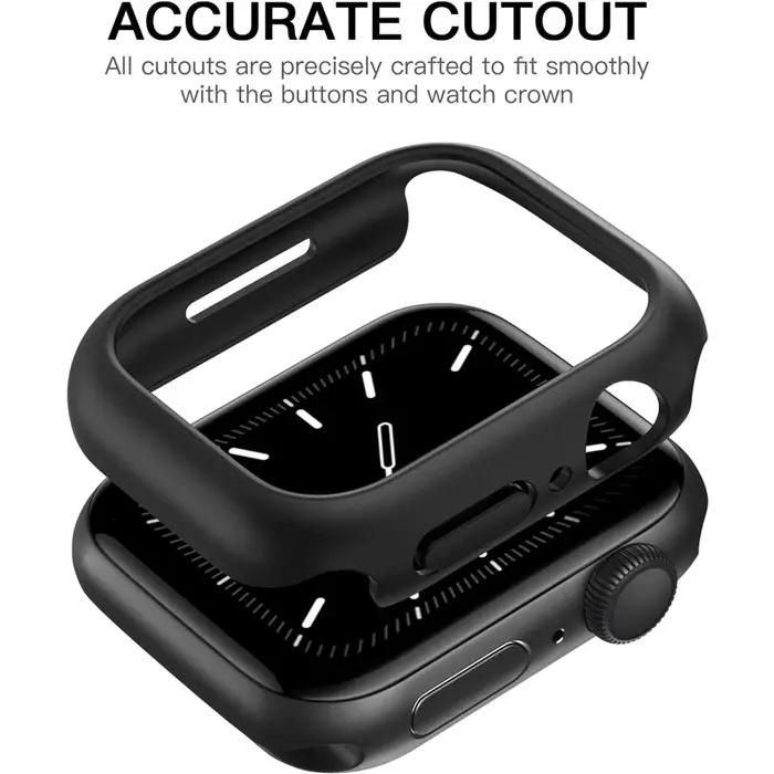 Coque protection Apple Watch 45 41 40 44 42 46mm couverture PC mat cadre bumper sans verre