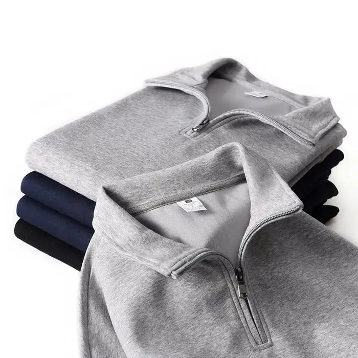 Sweatshirt Briar en coton et polyester pour hommes, vêtements décontractés, universitaires, romantiques, quatre saisons, quotidien, col boutonné, fermeture éclair