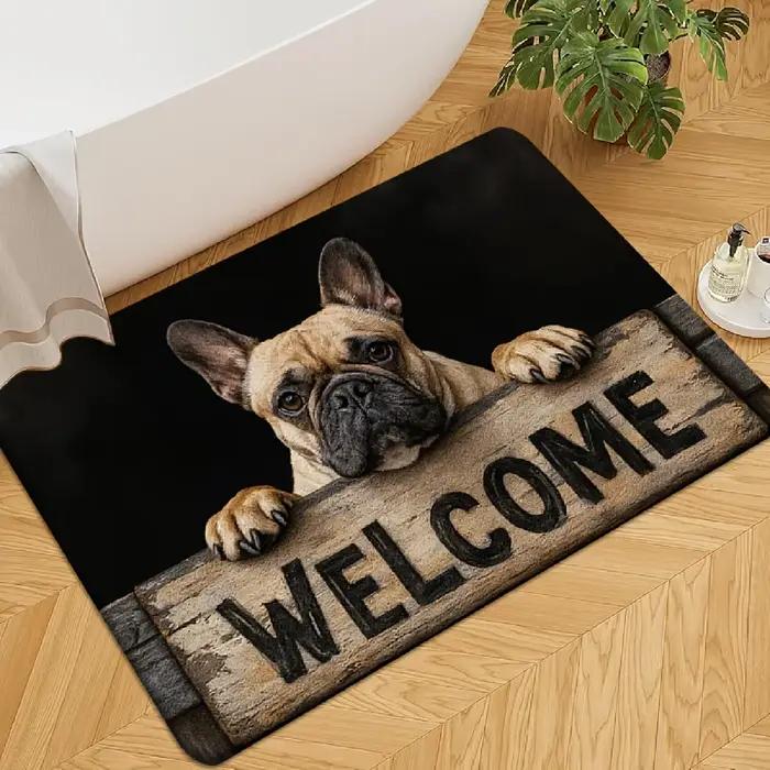 Paillasson imprimé chiot bouledogue français