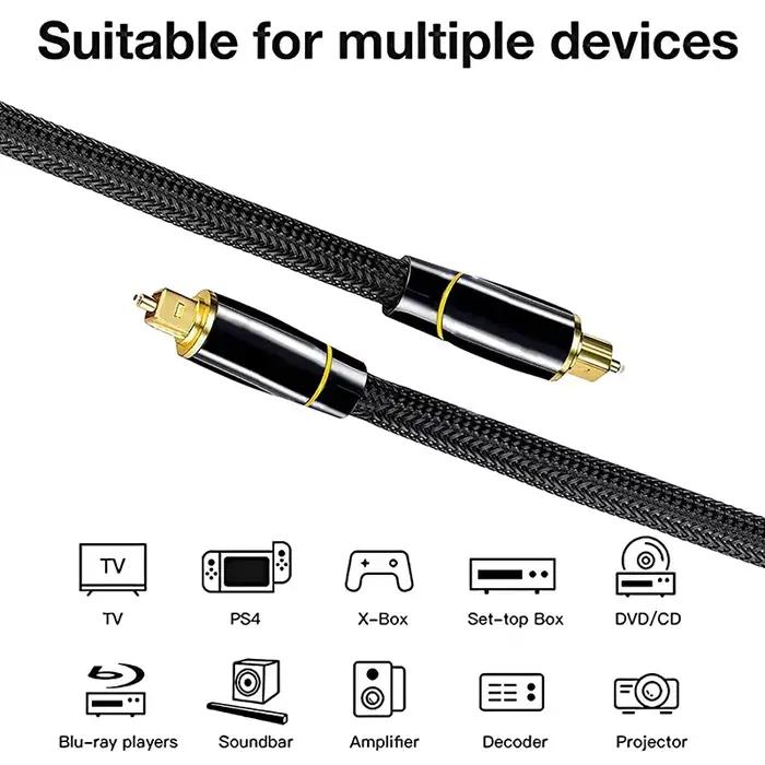 Câble Audio optique câble à fibres optiques numérique Toslink 1m 5m 10m câble Coaxial SPDIF pour amplificateurs lecteur câble de barre de son PS4