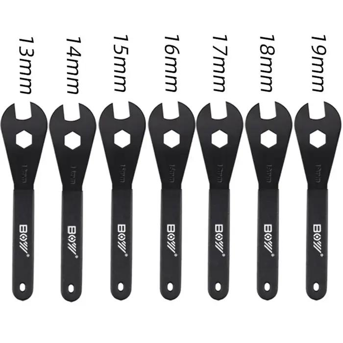 Clé conique de moyeu de vélo de 2mm, 13/14/15/16/17/18/19mm, clé à cône ouvert, outil de réparation