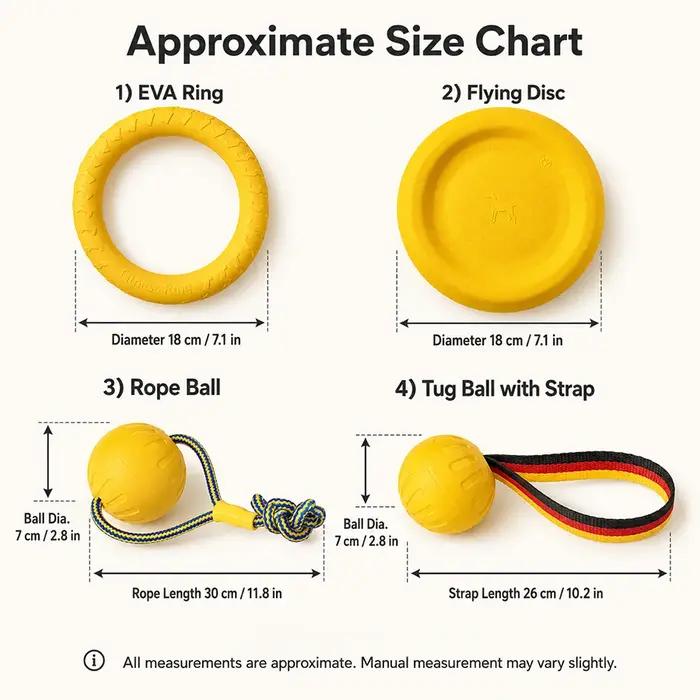 Jouets en EVA résistant pour chien balles anneau frisbee sangle traction jeu intérieur extérieur occassions spéciales cadeau