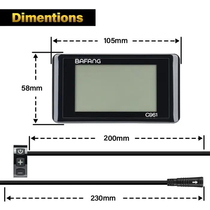 Panneau de commande d'affichage pour vélo électrique, pour moteur BAFANG BBS01B BBS02B BBSHD, compos