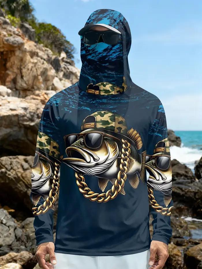 Vêtements de pêche à capuche pour hommes avec protection UV