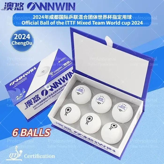 Balles de tennis de table originales 2024, balles officielles de l'ITTF, balles de ping-pong mixtes V40+, balles de compétition 3 étoiles