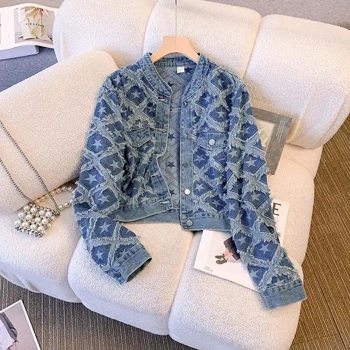 Vestes en jean pour femmes, vêtements à la mode, hauts courts, Vintage, Streetwear, vêtements d'exté