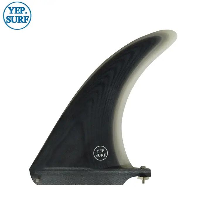Fins de Surf Longboard en fiber de verre, 7/8/9/10/25/11 pouces, simples, blanches/bleues/noires/bru
