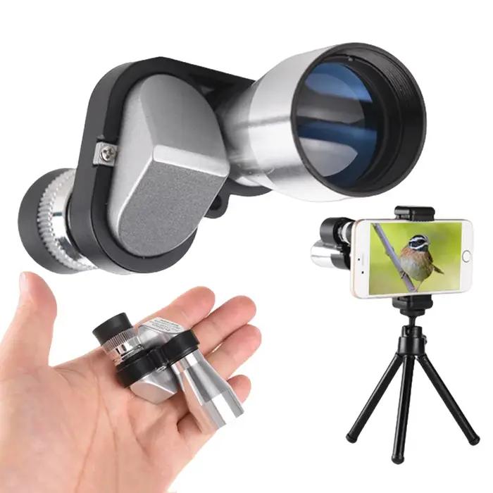 Monoculaire mini de poche 8x20 HD zoom portable - Télescope outdoor pour chasse camping randonnée observation oiseaux