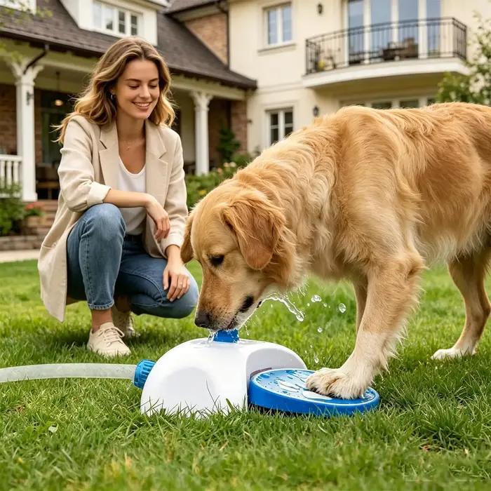 Fontaine à eau pour chien à activation par pédale