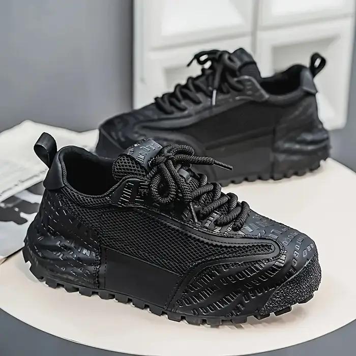Men's Plus Size Casual Shoes - Breathable, Slip-Resistant, Durable, Lightweight Fashionable Casual Shoes, Lace-Up, PVC Sole with Breathable Fabric, Outdoor Sports Shoes, Sizes 39 to 47