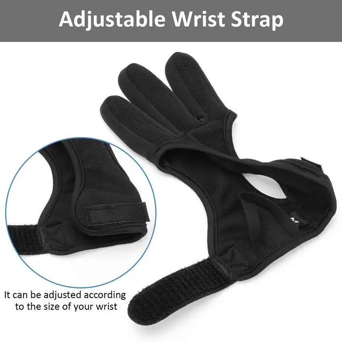 Gant de chasse à l'arc 3 doigts Outdoor - Protection cuir pour arc recurve et accessoires tir