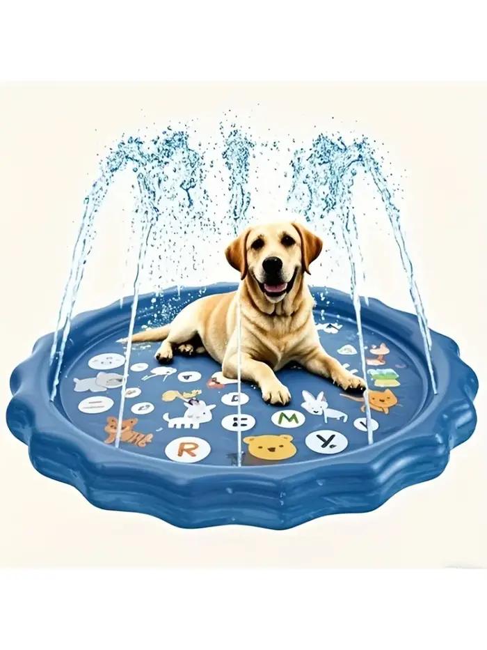 Bassin de bain pour animaux de compagnie robuste pour l'extérieur avec fonction de pulvérisation d'eau -