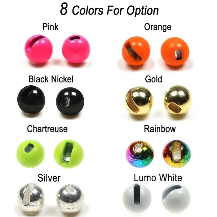 Vampfly 20 pièces perles de tungstène à fente perles de gabarit pour gabarit nymphe humide Euro nymp