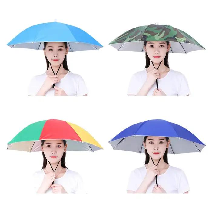 Parapluie coupe-vent pliant portable, chapeau de pêche, pare-soleil, équipement de pluie, extérieur, camping, plage