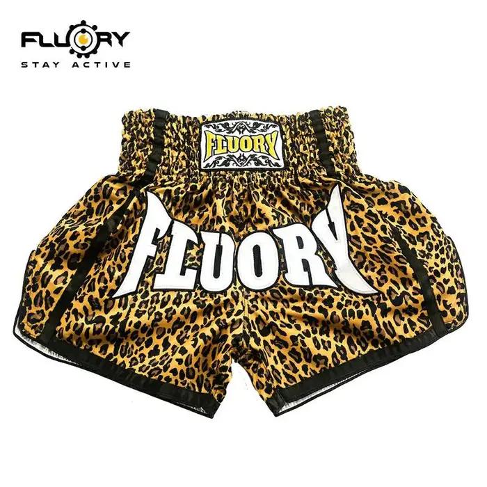 Short de combat imprimé fluoré, short de boxe, patchs brodés, short Muay Thai