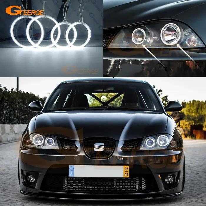 Anneaux Halo yeux d'ange CCFL Ultra lumineux, accessoires de voiture pour Seat Ibiza 6L Cordoba Face