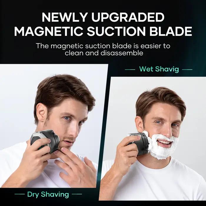 KENSEN 6D rasoir électrique flottant magnétique pour hommes tête humide/sèche rasoir tondeuse à chev