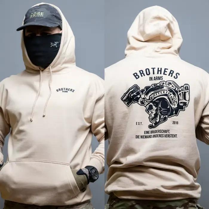 Brothers in Arms _ Sweat à capuche graphique en coton de luxe haut de gamme